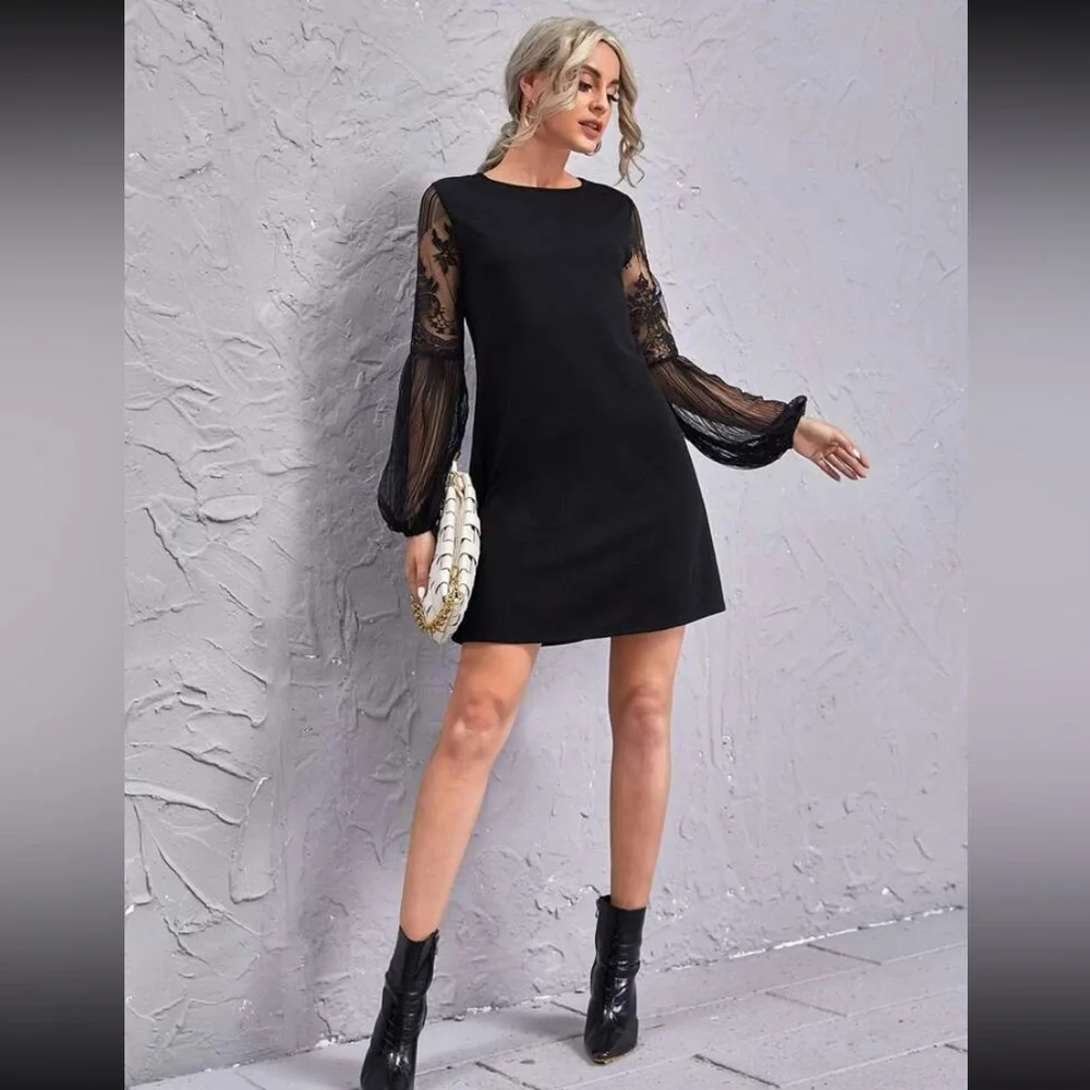 NWOT-Black Lace Dress - Picture 6 of 8